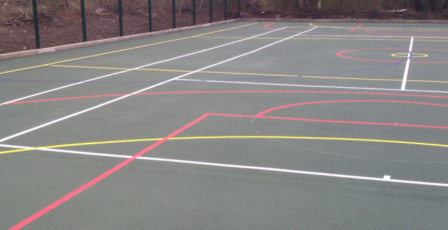 MUGA Court Line Markings in Newtown